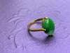 Nhẫn Vàng Đá quý Cẩm thạch thiên nhiên Oval cabochon Jadeite Jade Ring in 14K Yellow Gold by AME Jewellery