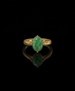 Nhẫn Vàng Đá quý Cẩm thạch thiên nhiên Oval cabochon Jadeite Jade Ring in 14K Yellow Gold by AME Jewellery