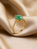 Natural Burmese jadeite ring crafted in 14-karat yellow gold by AME Jewellery. 