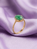 Natural Burmese jadeite ring crafted in 14-karat yellow gold by AME Jewellery. 