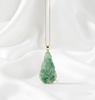 Mặt dây Cẩm thạch Phật Bà Quan Âm | Burmese Natural Jadeite Jade Guanyin Buddha Gold Pendant | AME Jewellery