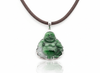 Mặt dây Vàng trắng Tượng Phật Di Lặc Cẩm thạch thiên nhiên Jadeite Jade Maitreya Buddha Pendant 10K White Gold by AME Jewellery