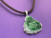 Mặt dây Vàng trắng Tượng Phật Di Lặc Cẩm thạch thiên nhiên Jadeite Jade Maitreya Buddha Pendant 10K White Gold by AME Jewellery