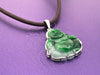 Mặt dây Vàng trắng Tượng Phật Di Lặc Cẩm thạch thiên nhiên Jadeite Jade Maitreya Buddha Pendant 10K White Gold by AME Jewellery