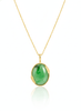 Mặt dây Bông Lúa Vàng Đá quý thiên nhiên Cẩm Thạch Miến Điện - Burmese Jadeite Jade Rice Panicle Pendant in 14K Yellow Gold by AME Jewellery