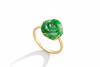 Nhẫn Hoa hồng Vàng 14K đá Cẩm thạch thiên nhiên | Jadeite Jade Rose Flower Gold Ring | AME Jewellery