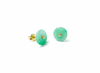 Bông tai Vàng Đồng điếu Cẩm thạch thiên nhiên Burmese BI / Donut Circle Jadeite Jade Earrings in 14K Yellow Gold by AME Jewellery
