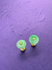 Bông tai Vàng Đồng điếu Cẩm thạch thiên nhiên Burmese BI / Donut Circle Jadeite Jade Earrings in 14K Yellow Gold by AME Jewellery