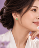 Burmese Jadeite Jade Earrings in 14K Yellow Gold by AME Jewellery.