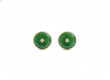 Bông tai Vàng Đồng điếu Cẩm thạch thiên nhiên Burmese BI / Donut Circle Jadeite Jade Bezel Earrings in 14K Yellow Gold by AME Jewellery