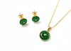Trang sức Vàng Đồng điếu Cẩm thạch thiên nhiên Miến Điện Burmese BI Jadeite Jade Jewelry in 14K Yellow Gold by AME Jewellery