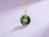 Mặt dây Vàng 14K Đồng Điếu Cẩm thạch Jadeite Jade Bi Pendant Necklace in 14K Yellow Gold by AME Jewellery