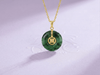 Mặt dây Vàng 14K Đồng Điếu Cẩm thạch Jadeite Jade Bi Pendant Necklace in 14K Yellow Gold by AME Jewellery