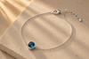 Lắc tay bạc cao cấp đá quý London Blue Topaz - AME Jewellery