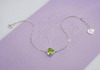 Natural Heart-cut Peridot Bracelet in Sterling Silver by AME Jewellery.