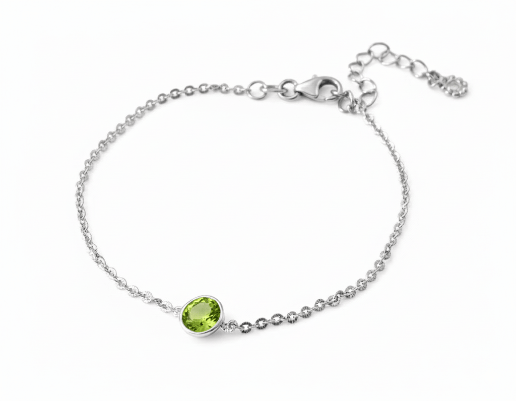 Lắc tay Đá quý thiên nhiên Peridot Bracelet in Sterling Silver by AME Jewellery