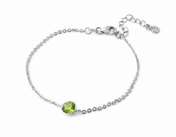 Lắc tay Đá quý thiên nhiên Peridot Bracelet in Sterling Silver by AME Jewellery