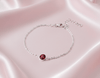 Lắc tay Đá quý thiên nhiên Red Garnet Bracelet in Sterling Silver by AME Jewellery