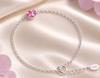Lắc tay Nữ Bạc cao cấp Đá quý tự nhiên Oval Pink Topaz của AME Jewellery. 