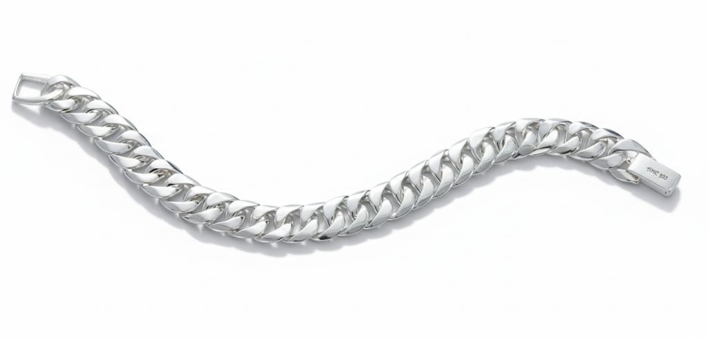 Lắc tay Nam Bạc cao cấp | Men's Cuban Silver Bracelet | AME Jewellery