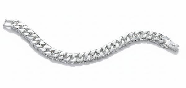 Lắc tay Nam Bạc cao cấp | Men's Cuban Silver Bracelet | AME Jewellery