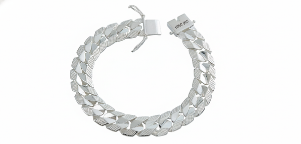Lắc tay Nam Bạc cao cấp | Men's Cuban Silver Bracelet | AME Jewellery
