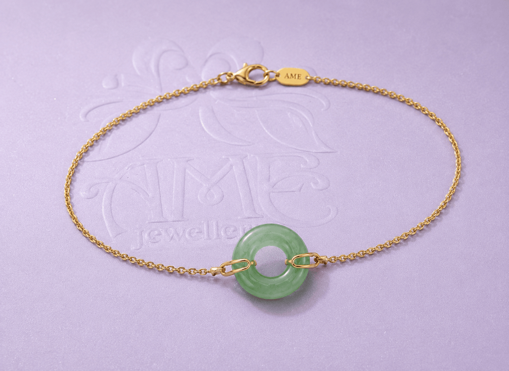 Lắc tay Vàng Đồng điếu Cẩm thạch Miến Điện - AME Jewellery