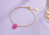 Lắc tay Vàng 14K túi tiền đá quý tự nhiên Ruby - AME Jewellery