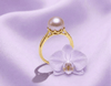 Lavender Freshwater Cultured Pearl Ring in 14-karat Yellow Gold by AME Jewellery.