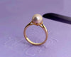 Nhẫn Vàng Ngọc trai nước nuôi ngọt màu Lavender Freshwater Cultured Pearl Ring in 14K Yellow Gold by AME Jewellery