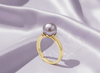 Nhẫn Vàng Ngọc trai nước nuôi ngọt màu Lavender Freshwater Cultured Pearl Ring in 14K Yellow Gold by AME Jewellery