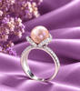 Lavender Freshwater Cultured Pearl Ring in Sterling Silver by AME Jewellery.
