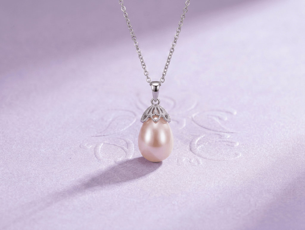 Mặt dây chuyền Ngọc trai giọt Lavender Teardrop Freshwater Pearl Pendant Necklace by AME Jewellery