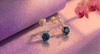 Natural London Blue Topaz Drop Earrings in 14K Yellow Gold by AME Jewellery.