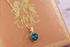 Natural Heart cut London Blue Topaz Pendant 14K Yellow Gold by AME Jewellery