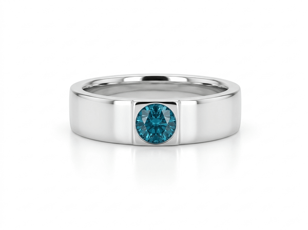 Nhẫn Đá quý tự nhiên Natural London Blue Topaz Men's Ring in Sterling Silver by AME Jewellery