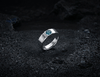 Nhẫn Đá quý tự nhiên Natural London Blue Topaz Men's Ring in Sterling Silver by AME Jewellery