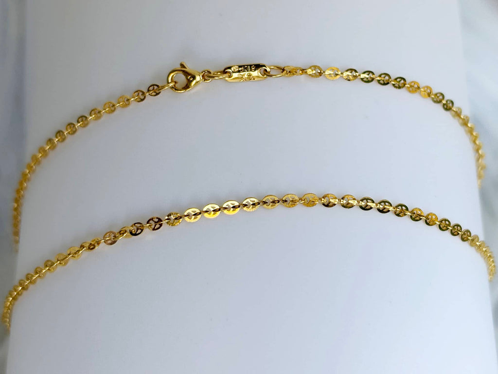 Dây chuyền đồng tiền Vàng 14K Yellow Gold Lucky Money Link Chain Necklace by AME Jewellery