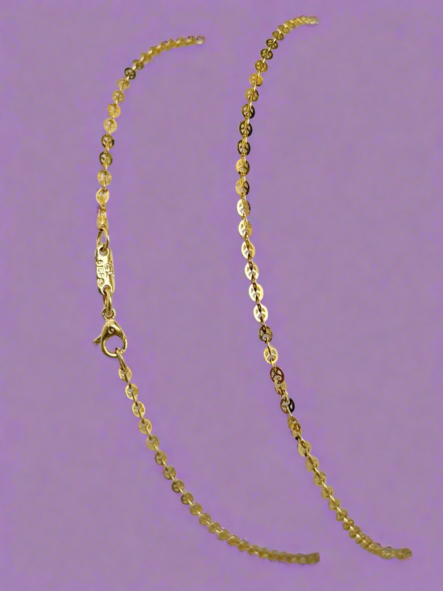 Dây chuyền đồng tiền Vàng 14K Yellow Gold Lucky Money Link Chain Necklace by AME Jewellery