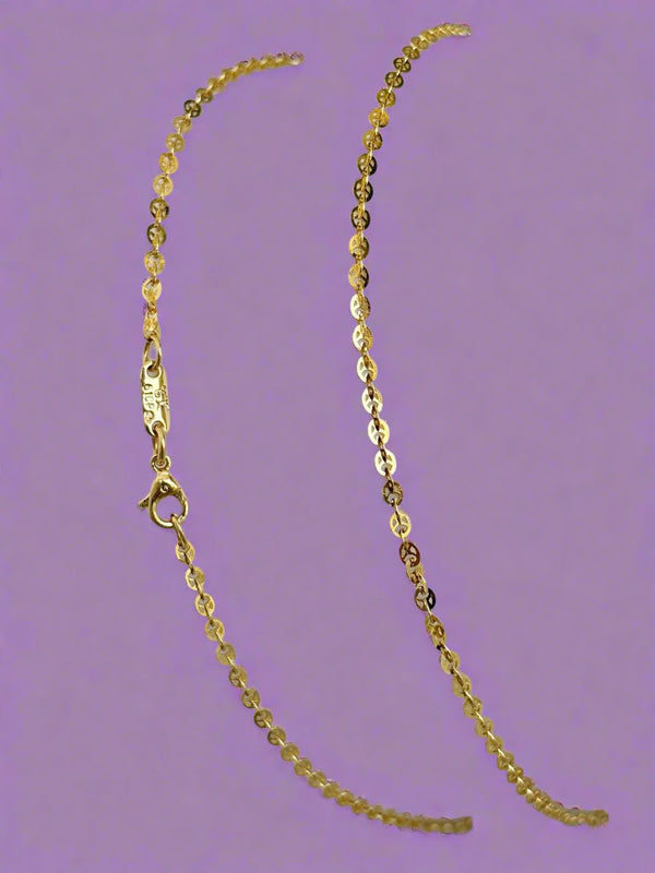 Dây chuyền đồng tiền Vàng 14K Yellow Gold Lucky Money Link Chain Necklace by AME Jewellery