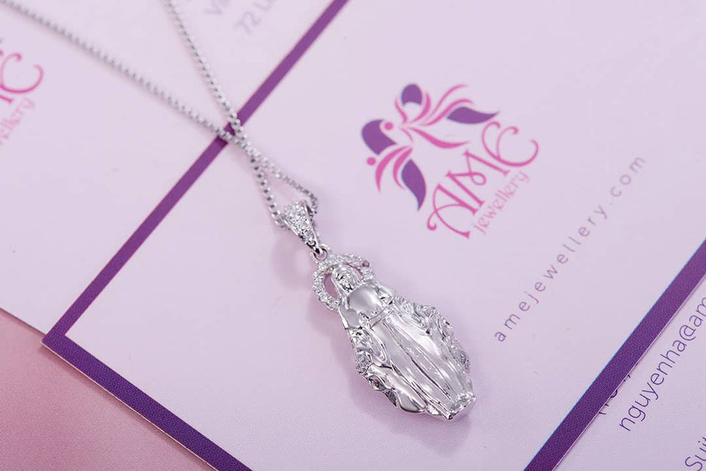 Mặt dây Đức Mẹ Maria | Virgin Mary Silver Pendant Necklace | AME Jewellery