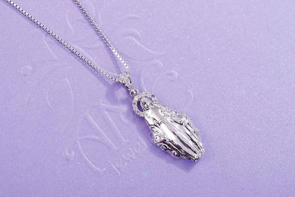 Mặt dây Đức Mẹ Maria | Virgin Mary Silver Pendant Necklace | AME Jewellery