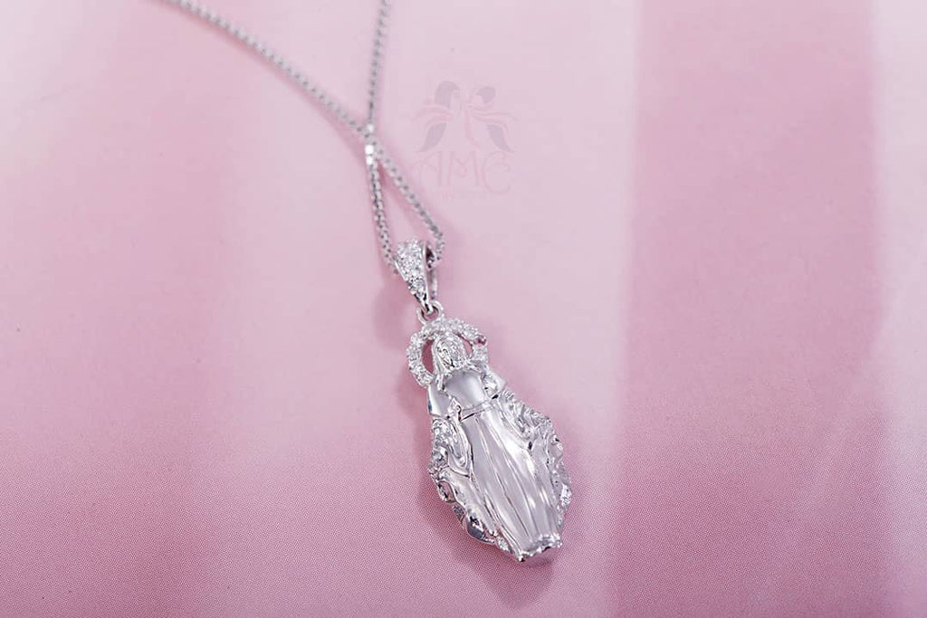 Mặt dây Đức Mẹ Maria | Virgin Mary Silver Pendant Necklace | AME Jewellery