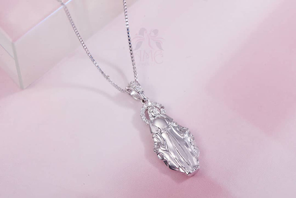 Mặt dây Đức Mẹ Maria | Virgin Mary Silver Pendant Necklace | AME Jewellery