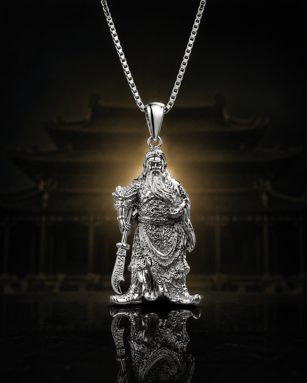 Mặt dây Bạc cao cấp Quan Công - AME Jewellery