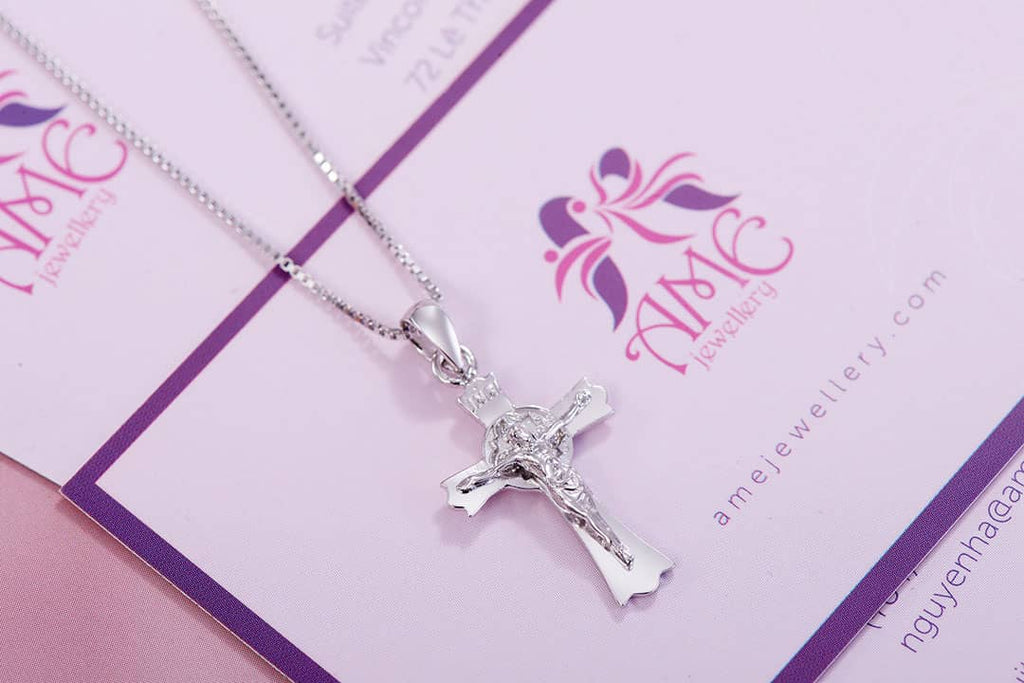 Mặt dây Thánh Giá Đức Chúa Jesus Cross Silver Pendant | AME Jewellery