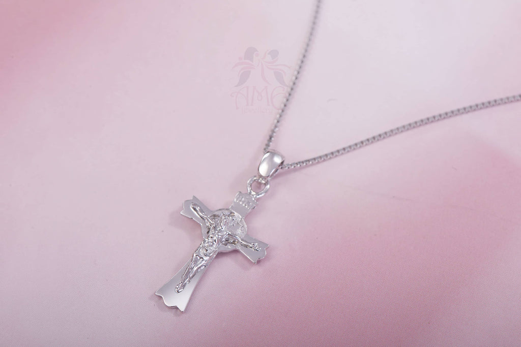 Mặt dây Thánh Giá Đức Chúa Jesus Cross Silver Pendant | AME Jewellery
