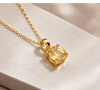 Mặt dây chuyền vàng 14K đá quý tự nhiên citrine 7mm - AME Jewellery
