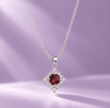 Mặt dây Đá quý tự nhiên Red Garnet 5mm- AME Jewellery