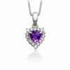 Mặt dây chuyền đá quý tự nhiên Amethyst trái tim - AME Jewellery